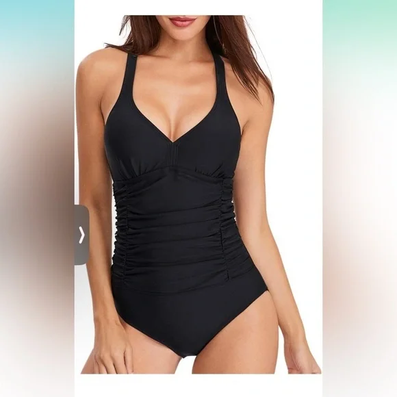 New Ruched Tummy Control Swimsuit - Picture 3 of 10
